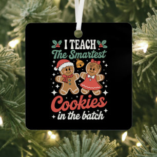 Ornement En Métal J'enseigne aux cookies les plus intelligents du lo