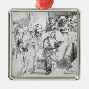 Ornement En Métal Jésus-Christ parmi les médecins