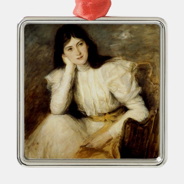 Ornement En Métal Jeune Fille Reveuse, Portrait de Berthi Capel (Devant)