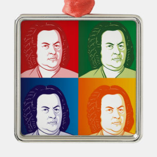 Ornement En Métal Johann Sebastian Bach im Cartoon Stil