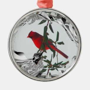 Ornement En Métal Joli cardinal rouge du Nord
