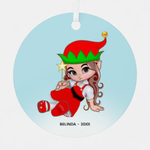Ornement En Métal Joli elfe de fée de Noël