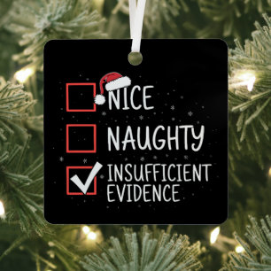 Ornement En Métal Joli Méchant Preuve Insuffisante Noël Drôle