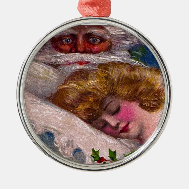 Ornement En Métal Joli Noël déplaisant de femme du père noël (Devant)
