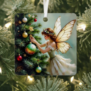 Ornement En Métal Jolie Fée Ange Noël Personnalisé