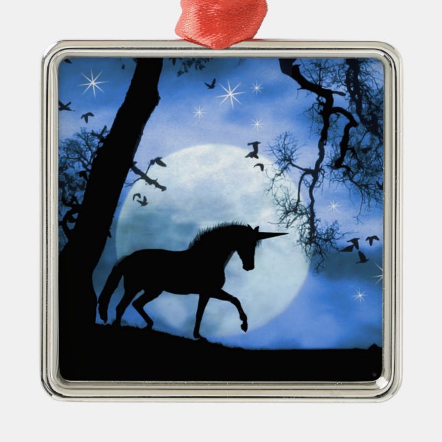 Ornement En Métal Jolie licorne de Noël (Devant)