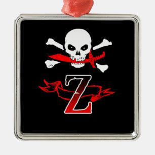 Ornement En Métal Jolly roger Z Monogramme initial