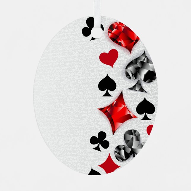 Ornement En Métal Joueur de poker Joueur de cartes de jouer costumes (Recto)