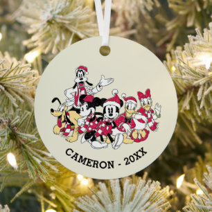 Ornement En Métal Joyeuses Fêtes Mickey & Friends Noël Joie