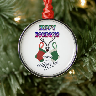 Ornement En Métal Joyeuses Vacances Vous Êtes Mon Happy Lieu Noël St
