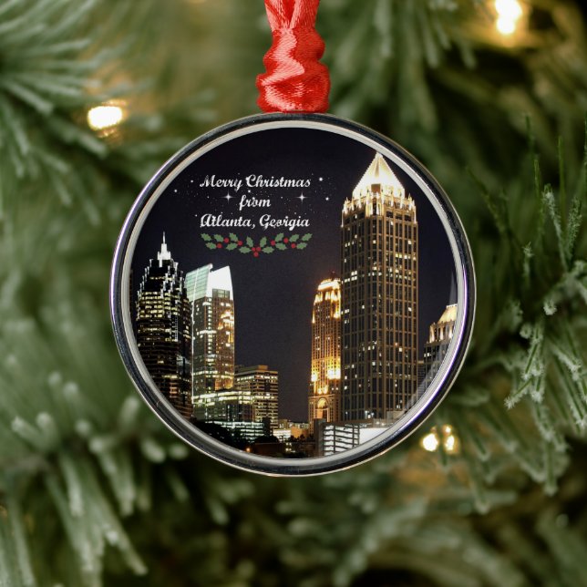 Ornement En Métal "Joyeux Noël", Atlanta, Géorgie, (Arbre)