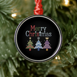 Ornement En Métal Joyeux Noël Croix Noël Arbre Rétro