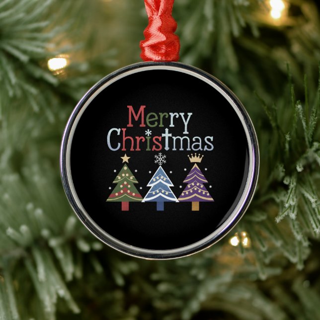 Ornement En Métal Joyeux Noël Croix Noël Arbre Rétro (Arbre)