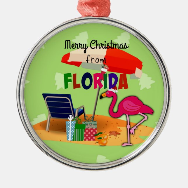 Ornement En Métal Joyeux Noël de Floride (Devant)