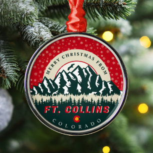 Ornement En Métal Joyeux Noël de Ft Collins Colorado Souvenir