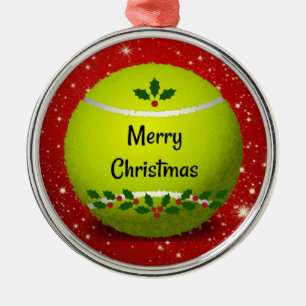 Ornement En Métal Joyeux Noël, design de tennis festif,