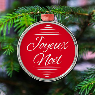 Ornement En Métal Joyeux Noel - French Xmas wishes
