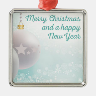 Ornement En Métal Joyeux Noël, heureux nouvel an