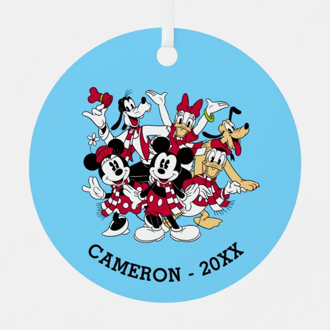 Ornement En Métal Joyeux Noël | Mickey & Friends Joyful Holiday (Recto)