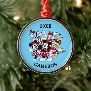 Ornement En Métal Joyeux Noël Mickey & Friends Vacances Joyeuses
