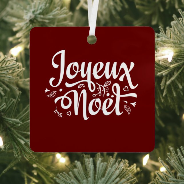 Ornement En Métal Joyeux Noel Rouge (Insitu)
