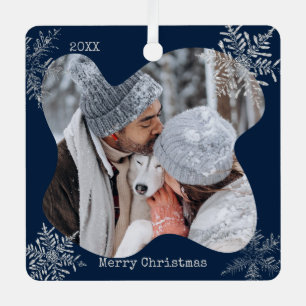 Ornement En Métal Joyeux Noël Snowflakes désorganisé Photo personnal