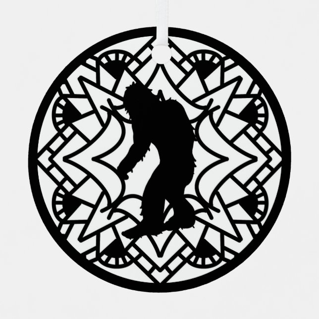 Ornement En Métal Joyeux Squatch-mas Bigfoot Noël (Recto)