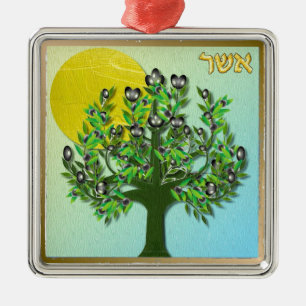 Ornement En Métal Judaïque 12 Tribus D'Israël Asher