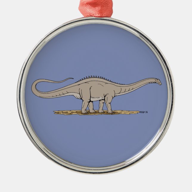 Ornement En Métal Jurassique Dinosaure Apatosaurus (Devant)
