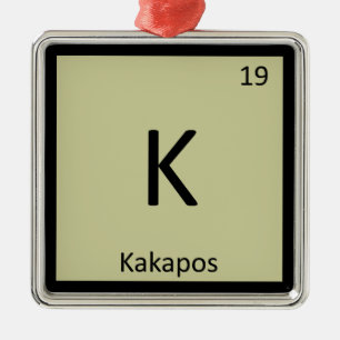 Ornement En Métal K - Chimie Kakapos Élément de tableau périodique
