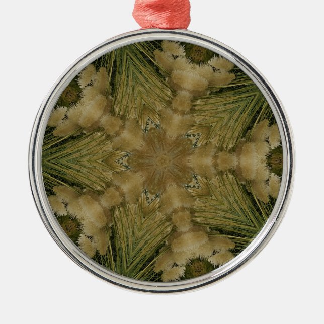 Ornement En Métal Kaleidoscope Design Star de Pampas Grass Green (Devant)