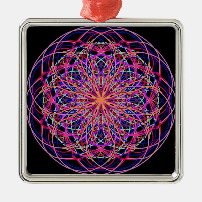 Ornement En Métal Kaleidoscope noir rose rouge (Devant)