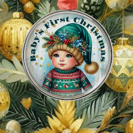 Ornement En Métal Keepsaké Baby's First Christmas Photo Kid Memories