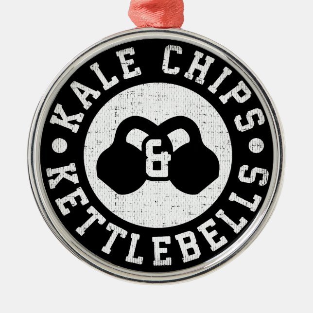 Ornement En Métal Kettlebells et chips Kale - Entraînement de nouvea (Devant)