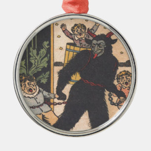 Ornement En Métal Krampus ôte les mauvais enfants