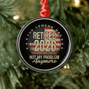 Ornement En Métal La légende a pris sa retraite 2026 drôle