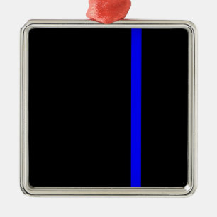 Ornement En Métal La Ligne Bleue Mince Symbole dans un décor noir