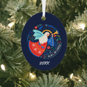 Ornement En Métal La paix sur Terre Angel Design