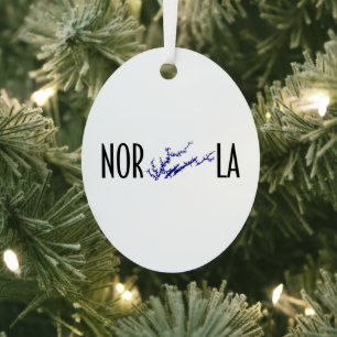 Ornement En Métal Lac Norris Tennessee Design de carte ovale noir et