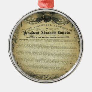 Ornement En Métal L'adresse inaugurale du Président Abraham Lincoln