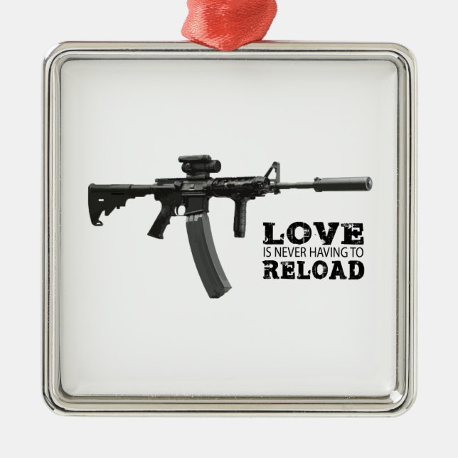 Ornement En Métal L'amour ne doit jamais recharger AR-15 (Devant)
