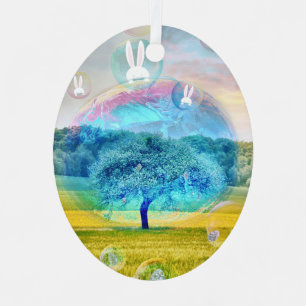 Ornement En Métal Lapin de Pâques