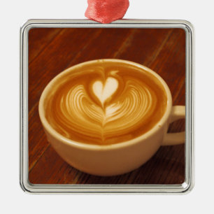 Ornement En Métal Latte Art Coffee Love