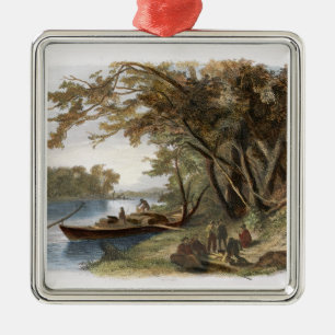 Ornement En Métal Le campement des voyageurs sur le Missouri, plat