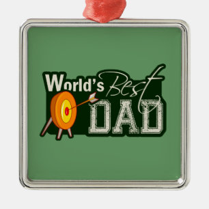 Ornement En Métal Le meilleur papa du monde ; Tir à l'arc