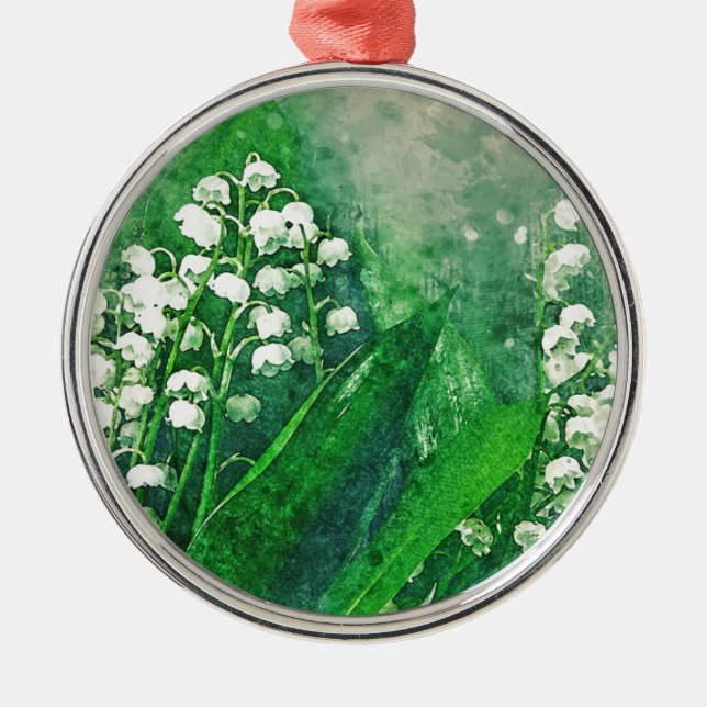 Ornement En Métal Le muguet botanique pour aquarelle (Devant)