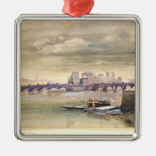 Ornement En Métal Le Pont-Neuf et l'Ile de la Cite, 1881