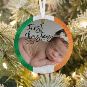 Ornement En Métal Le premier Noël de bébé irlandais