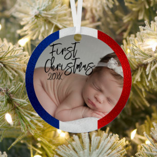 Ornement En Métal Le premier Noël du bébé français