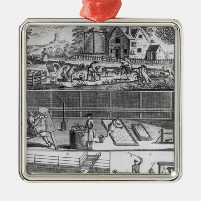 Ornement En Métal Le premier plat de la fabrication de laine (Devant)